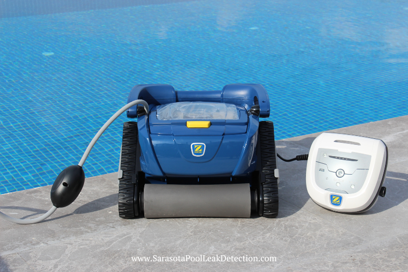 How to find leak in pool Sarasota - Identify a pool drain leak by checking if the water level in your pool drops during the day