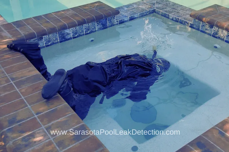 Thorough Sarasota pool repair involves meticulous leak detection methods like dye tests. 
